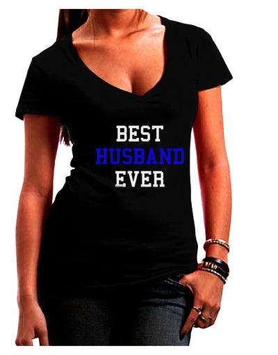 Best Husband Ever Juniors V-Neck Dark T-Shirt-Womens V-Neck T-Shirts-TooLoud-Black-Juniors Fitted Small-Davson Sales