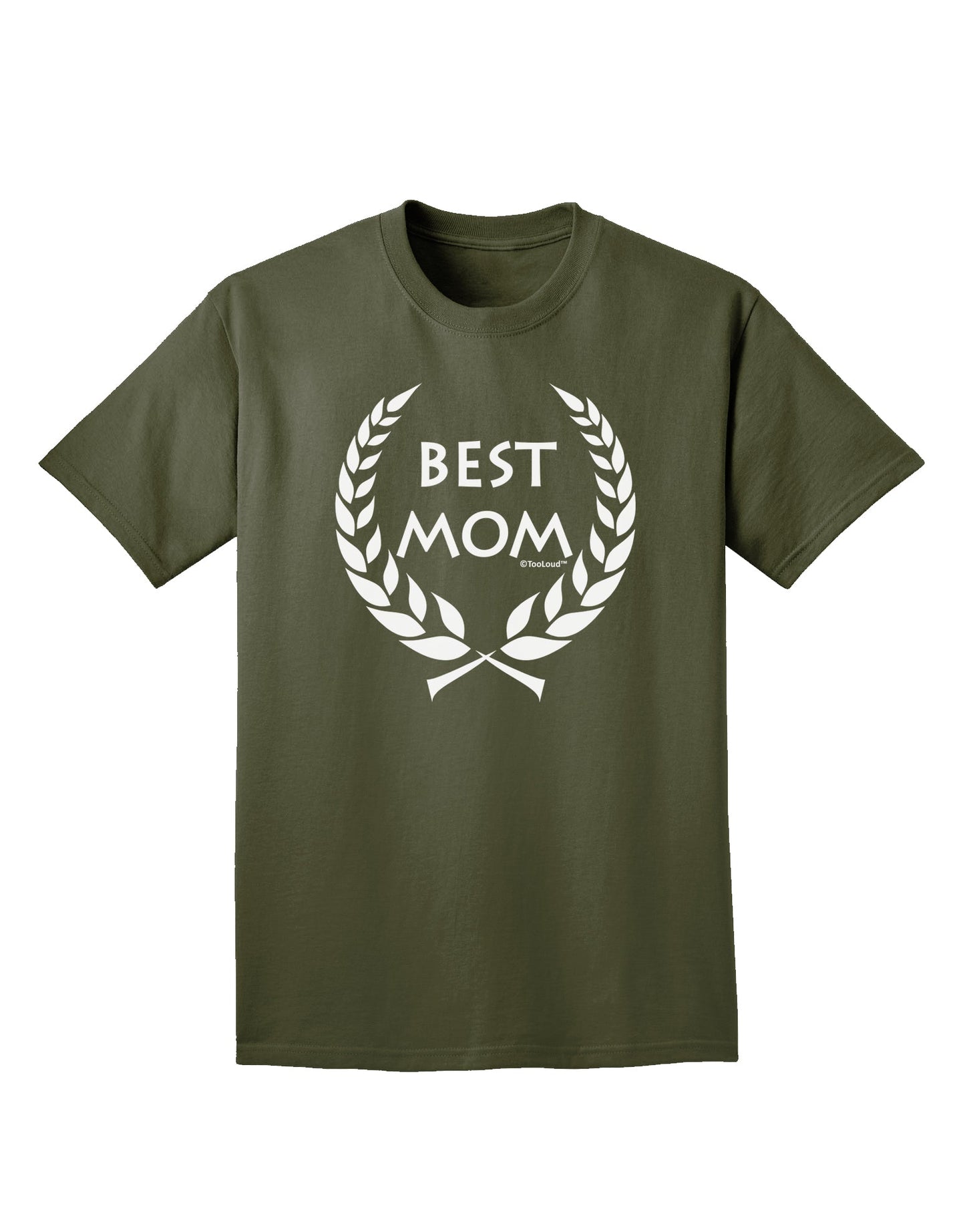 Best Mom - Wreath Design Adult Dark T-Shirt by TooLoud-Mens T-Shirt-TooLoud-Military-Green-Small-Davson Sales