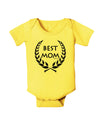 Best Mom - Wreath Design Baby Romper Bodysuit by TooLoud-Baby Romper-TooLoud-Yellow-06-Months-Davson Sales