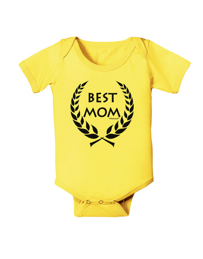 Best Mom - Wreath Design Baby Romper Bodysuit by TooLoud-Baby Romper-TooLoud-Yellow-06-Months-Davson Sales