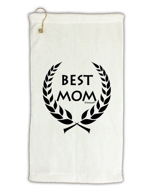 Best Mom - Wreath Design Micro Terry Gromet Golf Towel 16 x 25 inch by TooLoud-Golf Towel-TooLoud-White-Davson Sales