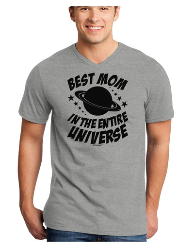 Best Mom in the Entire Universe Adult V-Neck T-shirt by TooLoud-Mens V-Neck T-Shirt-TooLoud-HeatherGray-Small-Davson Sales