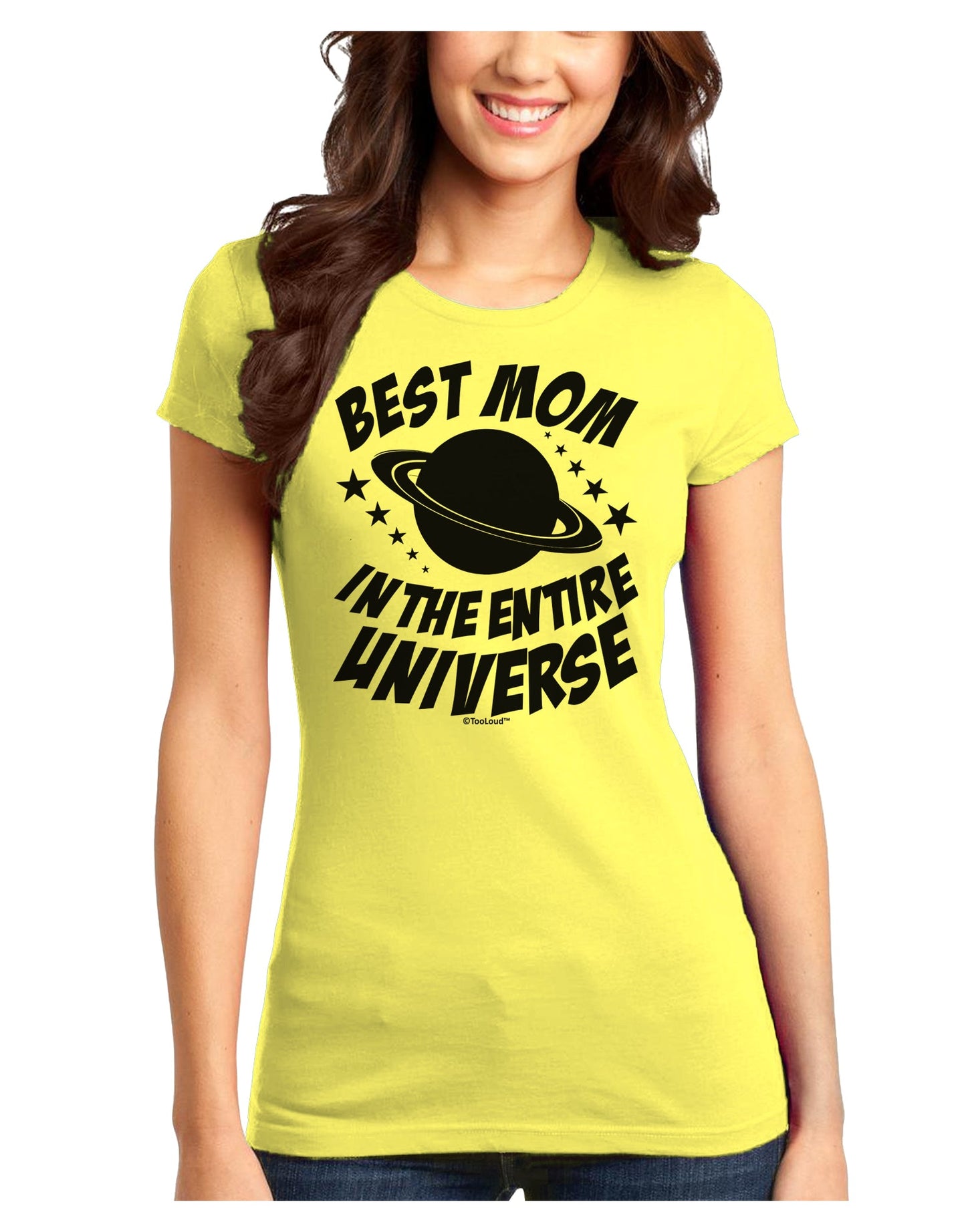 Best Mom in the Entire Universe Juniors T-Shirt by TooLoud-Womens Juniors T-Shirt-TooLoud-Yellow-Juniors Fitted X-Small-Davson Sales