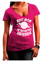 Best Mom in the Entire Universe Juniors V-Neck Dark T-Shirt by TooLoud-Womens V-Neck T-Shirts-TooLoud-Hot-Pink-Juniors Fitted Small-Davson Sales