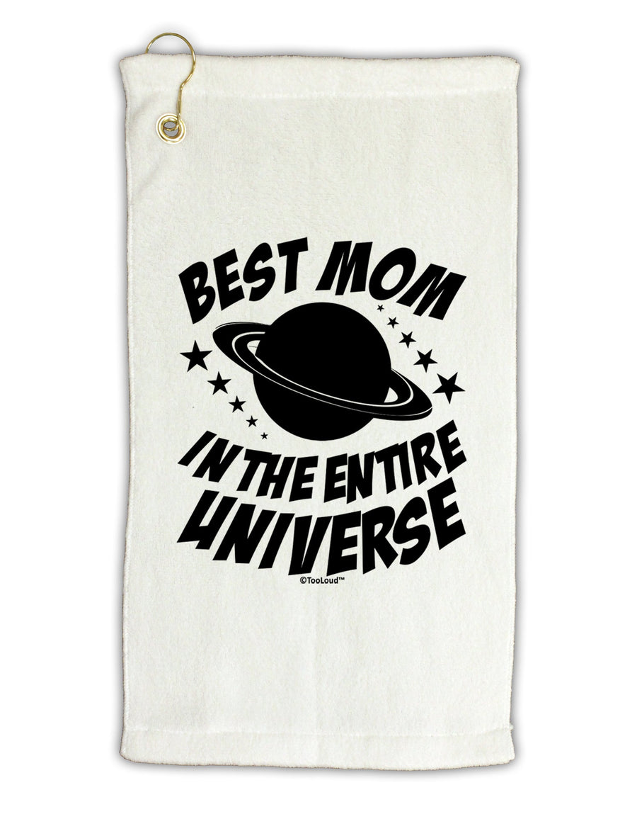 Best Mom in the Entire Universe Micro Terry Gromet Golf Towel 16 x 25 inch by TooLoud-Golf Towel-TooLoud-White-Davson Sales