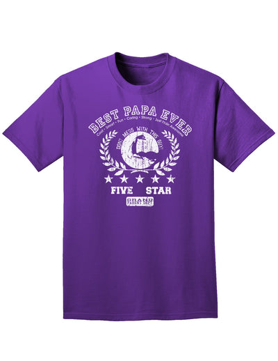 Best Papa Ever Distressed Collegiate Adult Dark T-Shirt-Mens T-Shirt-TooLoud-Purple-Small-Davson Sales