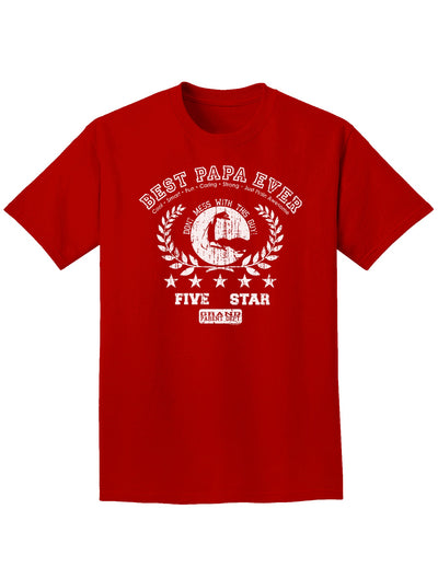 Best Papa Ever Distressed Collegiate Adult Dark T-Shirt-Mens T-Shirt-TooLoud-Red-Small-Davson Sales