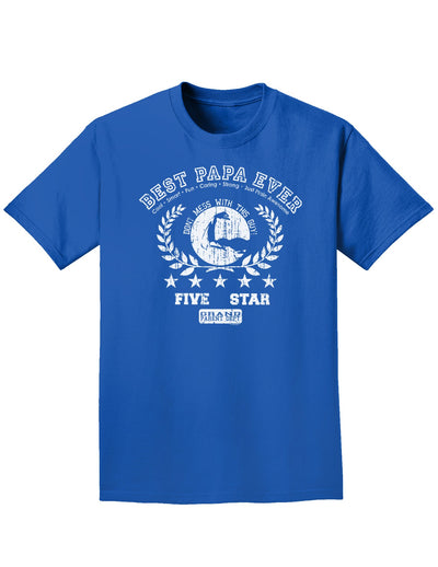 Best Papa Ever Distressed Collegiate Adult Dark T-Shirt-Mens T-Shirt-TooLoud-Royal-Blue-Small-Davson Sales