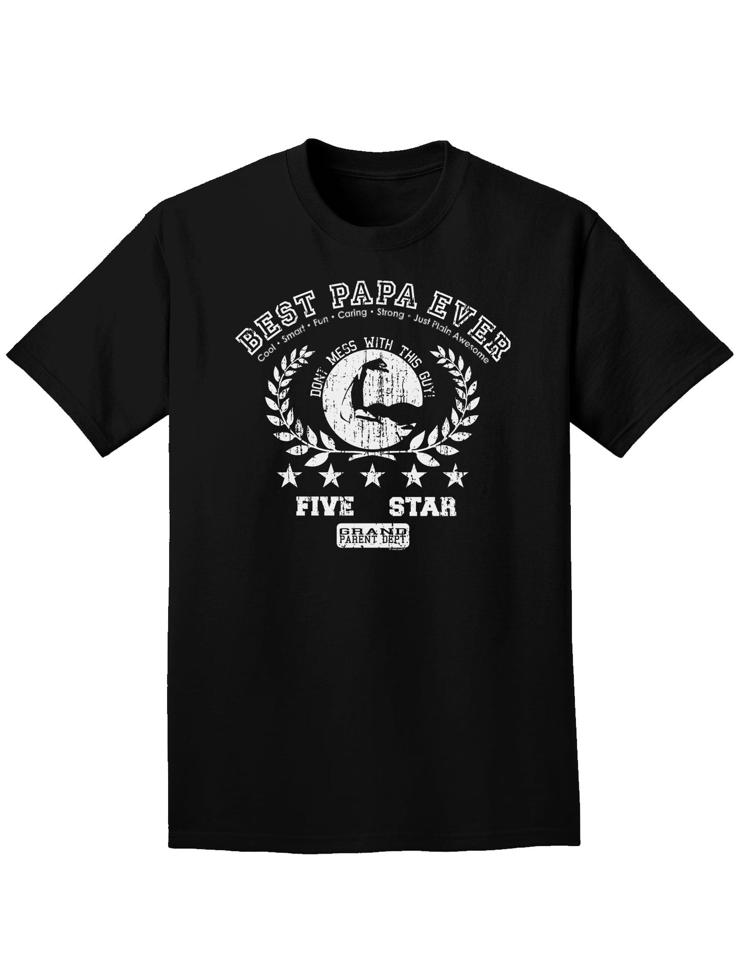Best Papa Ever Distressed Collegiate Adult Dark T-Shirt-Mens T-Shirt-TooLoud-Black-Small-Davson Sales