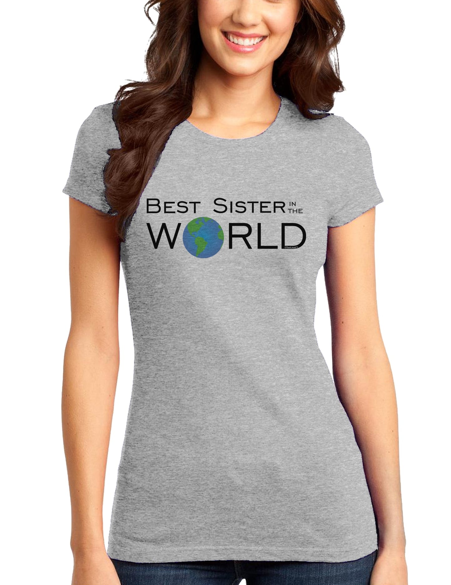 Best Sister in the World Juniors T-Shirt-Womens Juniors T-Shirt-TooLoud-Heather-Gray-Small-Davson Sales
