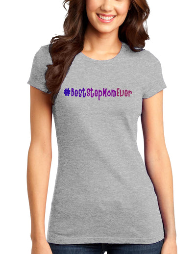 #BestStepMomEver Juniors T-Shirt-Womens Juniors T-Shirt-TooLoud-Heather-Gray-Small-Davson Sales