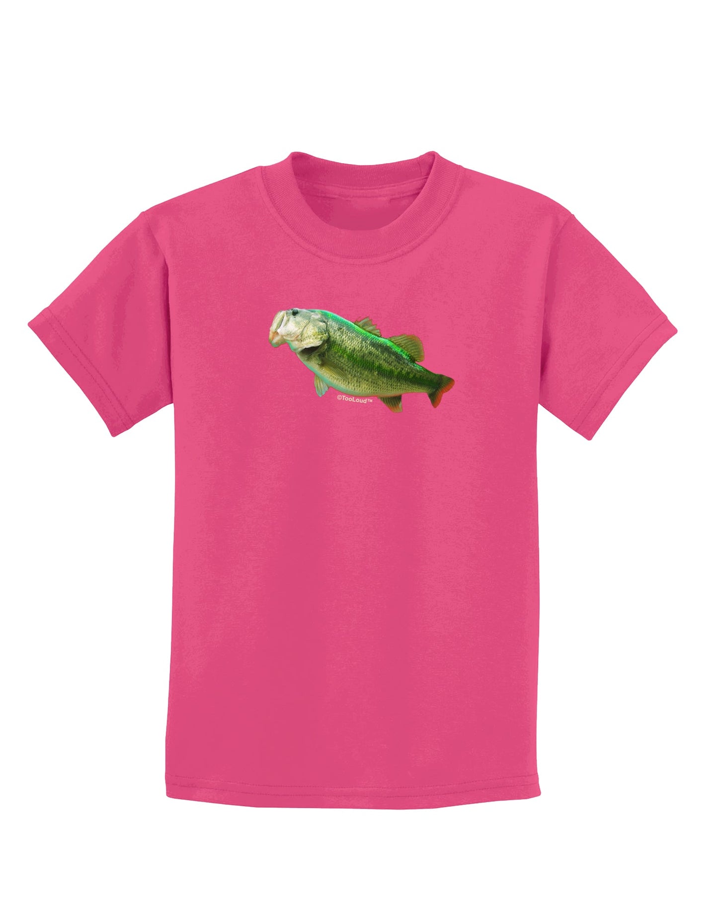 Big Bass Fish Childrens Dark T-Shirt-Childrens T-Shirt-TooLoud-Sangria-X-Small-Davson Sales