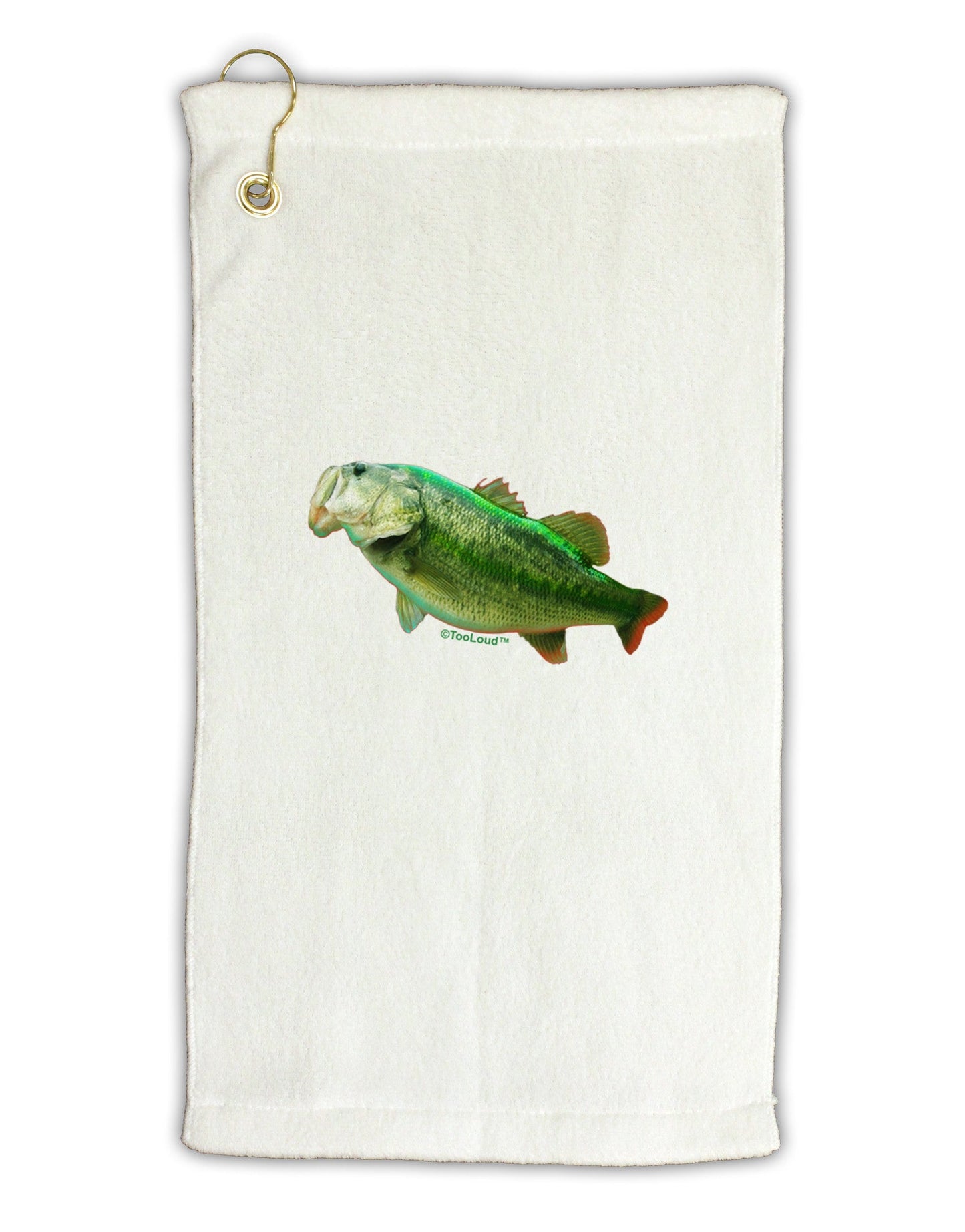 Big Bass Fish Micro Terry Gromet Golf Towel 16 x 25 inch-Golf Towel-TooLoud-White-Davson Sales