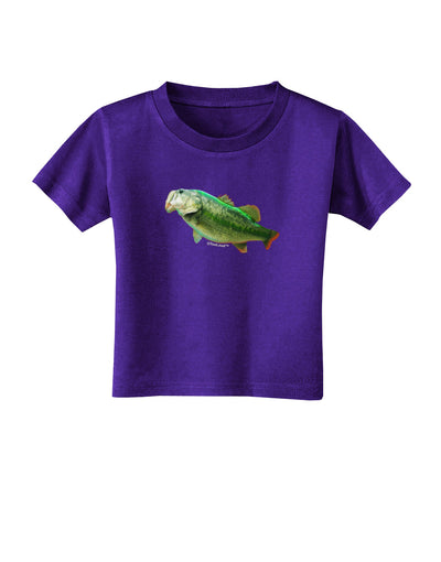 Big Bass Fish Toddler T-Shirt Dark-Toddler T-Shirt-TooLoud-Purple-2T-Davson Sales