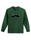 Big Black Mustache Adult Long Sleeve Dark T-Shirt-TooLoud-Dark-Green-Small-Davson Sales