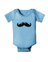 Big Black Mustache Baby Romper Bodysuit-Baby Romper-TooLoud-Light-Blue-06-Months-Davson Sales