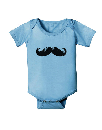 Big Black Mustache Baby Romper Bodysuit-Baby Romper-TooLoud-Light-Blue-06-Months-Davson Sales