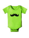 Big Black Mustache Baby Romper Bodysuit-Baby Romper-TooLoud-Lime-Green-06-Months-Davson Sales