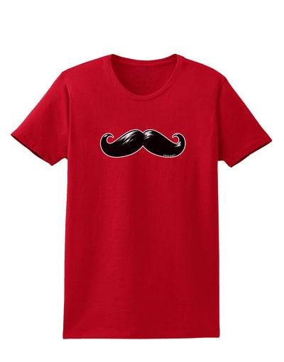 Big Black Mustache Womens Dark T-Shirt-TooLoud-Red-X-Small-Davson Sales