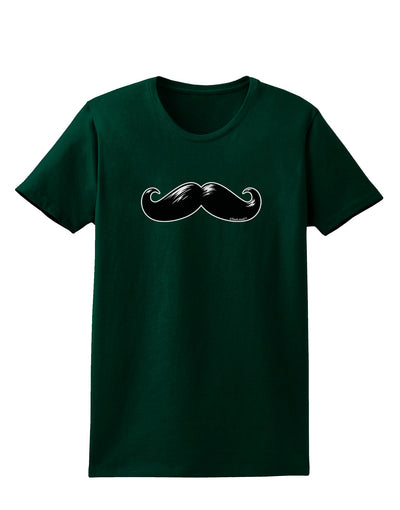 Big Black Mustache Womens Dark T-Shirt-TooLoud-Forest-Green-Small-Davson Sales