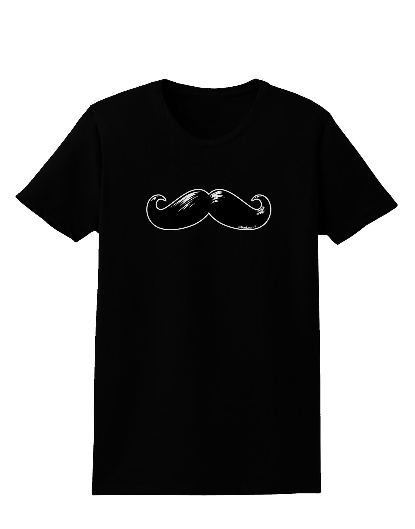Big Black Mustache Womens Dark T-Shirt-TooLoud-Black-X-Small-Davson Sales