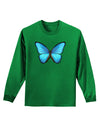 Big Blue Butterfly Adult Long Sleeve Dark T-Shirt-TooLoud-Kelly-Green-Small-Davson Sales