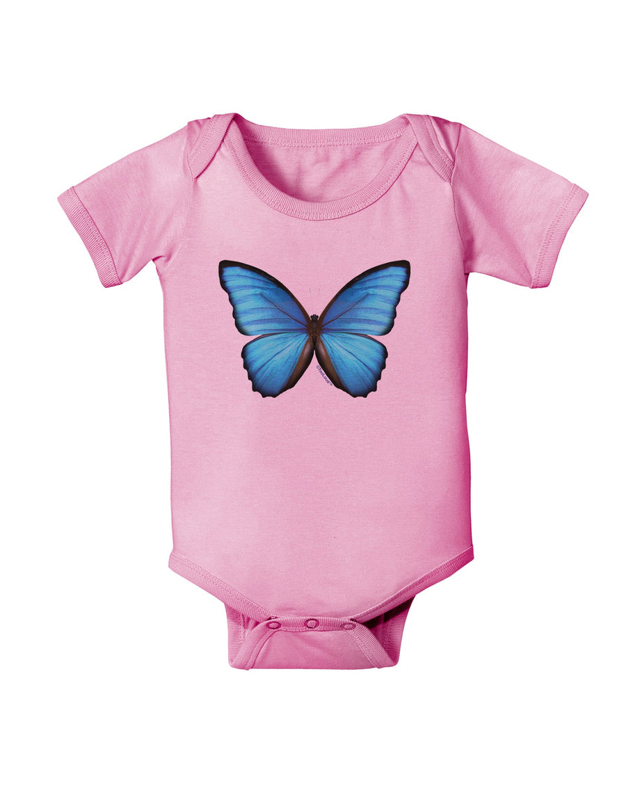 Big Blue Butterfly Baby Romper Bodysuit-Baby Romper-TooLoud-White-06-Months-Davson Sales