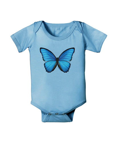 Big Blue Butterfly Baby Romper Bodysuit-Baby Romper-TooLoud-LightBlue-06-Months-Davson Sales