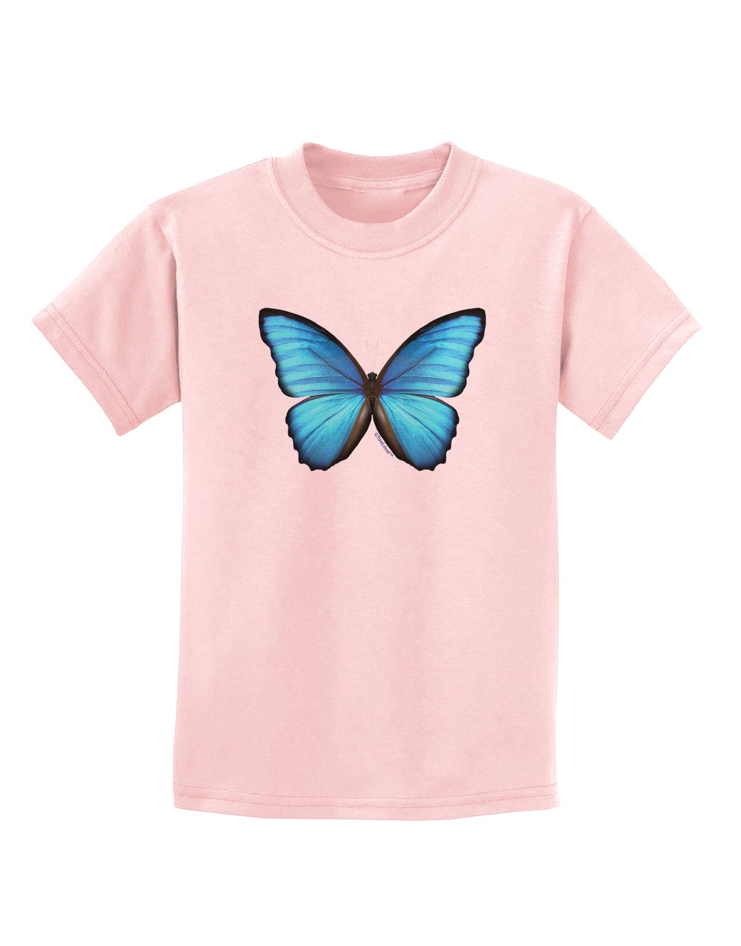 Big Blue Butterfly Childrens T-Shirt-Childrens T-Shirt-TooLoud-PalePink-X-Small-Davson Sales