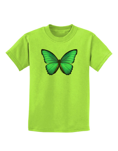 Big Blue Butterfly Childrens T-Shirt-Childrens T-Shirt-TooLoud-Lime-Green-X-Small-Davson Sales