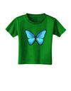 Big Blue Butterfly Toddler T-Shirt Dark-Toddler T-Shirt-TooLoud-Clover-Green-2T-Davson Sales