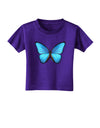 Big Blue Butterfly Toddler T-Shirt Dark-Toddler T-Shirt-TooLoud-Purple-2T-Davson Sales