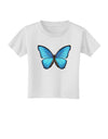 Big Blue Butterfly Toddler T-Shirt-Toddler T-Shirt-TooLoud-White-2T-Davson Sales