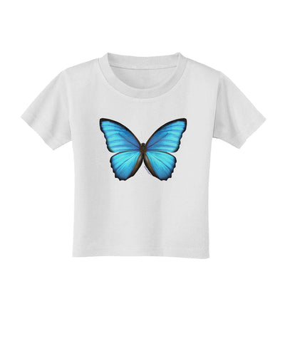 Big Blue Butterfly Toddler T-Shirt-Toddler T-Shirt-TooLoud-White-2T-Davson Sales