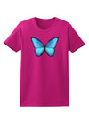 Big Blue Butterfly Womens Dark T-Shirt-TooLoud-Hot-Pink-Small-Davson Sales