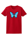 Big Blue Butterfly Womens Dark T-Shirt-TooLoud-Red-X-Small-Davson Sales