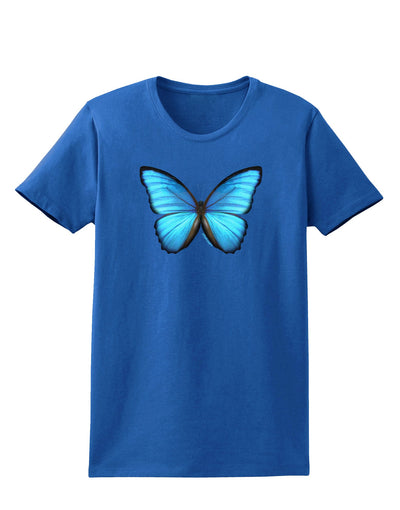 Big Blue Butterfly Womens Dark T-Shirt-TooLoud-Royal-Blue-X-Small-Davson Sales