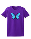 Big Blue Butterfly Womens Dark T-Shirt-TooLoud-Purple-X-Small-Davson Sales