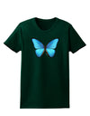 Big Blue Butterfly Womens Dark T-Shirt-TooLoud-Forest-Green-Small-Davson Sales