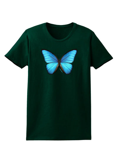 Big Blue Butterfly Womens Dark T-Shirt-TooLoud-Forest-Green-Small-Davson Sales