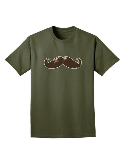 Big Brown Mustache Adult Dark T-Shirt-Mens T-Shirt-TooLoud-Military-Green-Small-Davson Sales