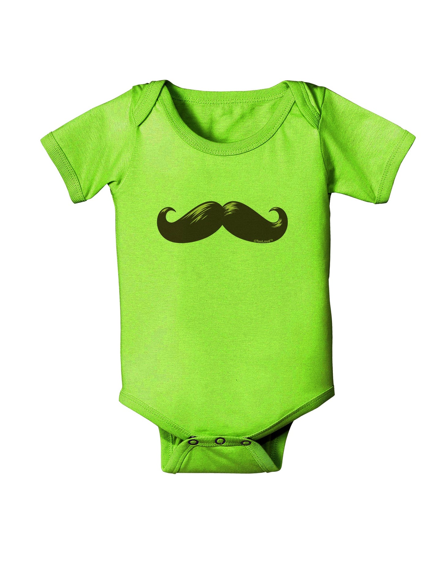 Big Brown Mustache Baby Romper Bodysuit-Baby Romper-TooLoud-Lime-Green-06-Months-Davson Sales
