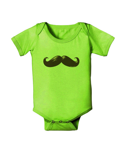 Big Brown Mustache Baby Romper Bodysuit-Baby Romper-TooLoud-Lime-Green-06-Months-Davson Sales