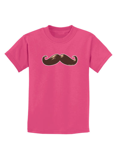 Big Brown Mustache Childrens Dark T-Shirt-Childrens T-Shirt-TooLoud-Sangria-X-Small-Davson Sales