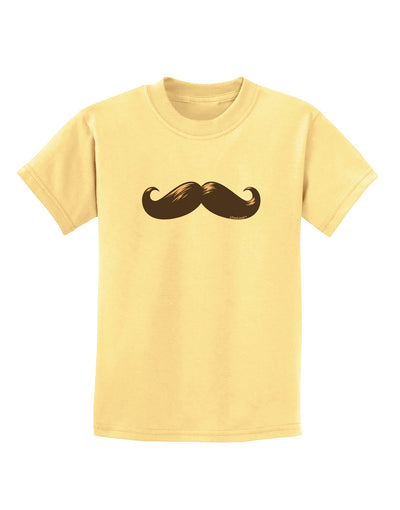 Big Brown Mustache Childrens T-Shirt-Childrens T-Shirt-TooLoud-Daffodil-Yellow-X-Small-Davson Sales