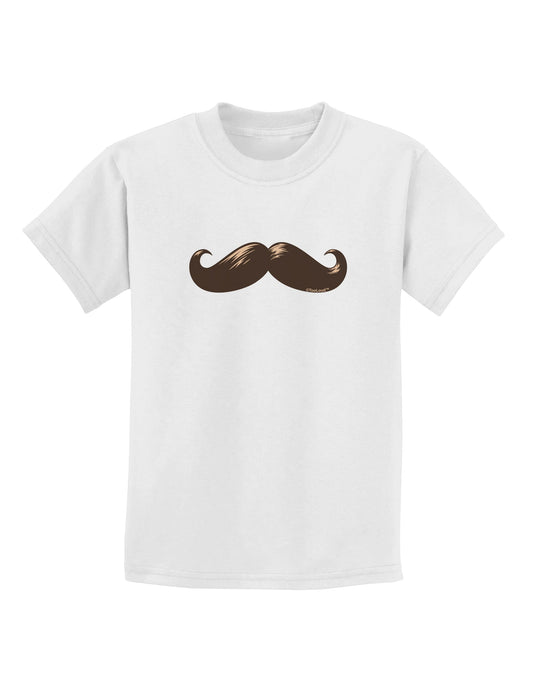 Big Brown Mustache Childrens T-Shirt-Childrens T-Shirt-TooLoud-White-X-Small-Davson Sales