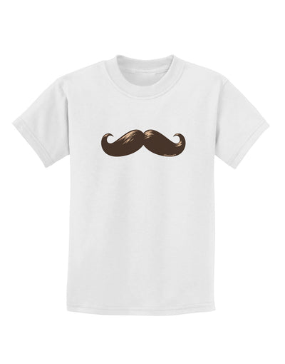 Big Brown Mustache Childrens T-Shirt-Childrens T-Shirt-TooLoud-White-X-Small-Davson Sales