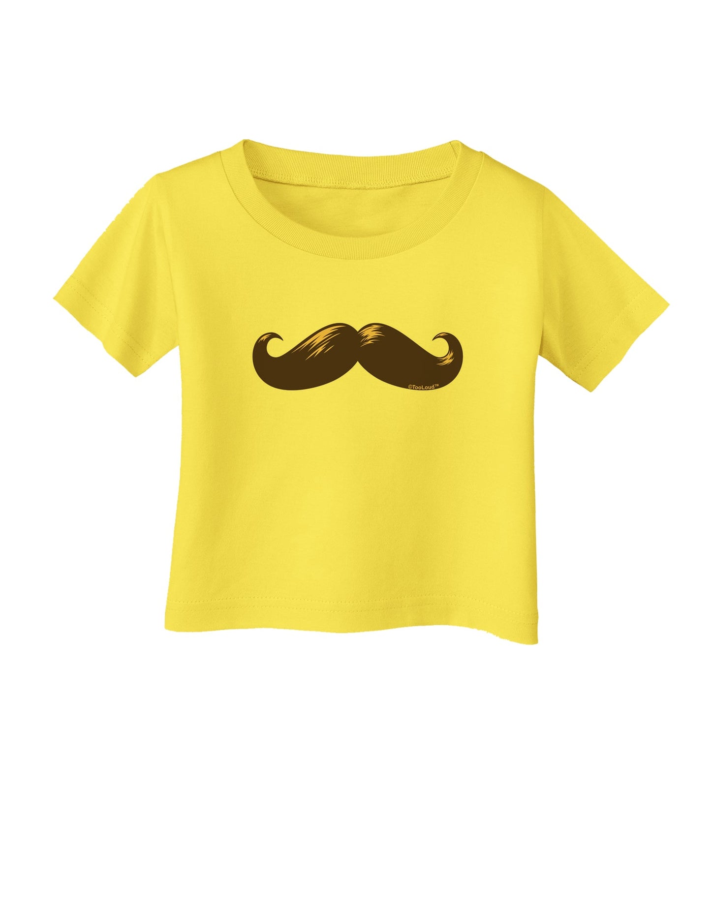 Big Brown Mustache Infant T-Shirt-Infant T-Shirt-TooLoud-Yellow-06-Months-Davson Sales