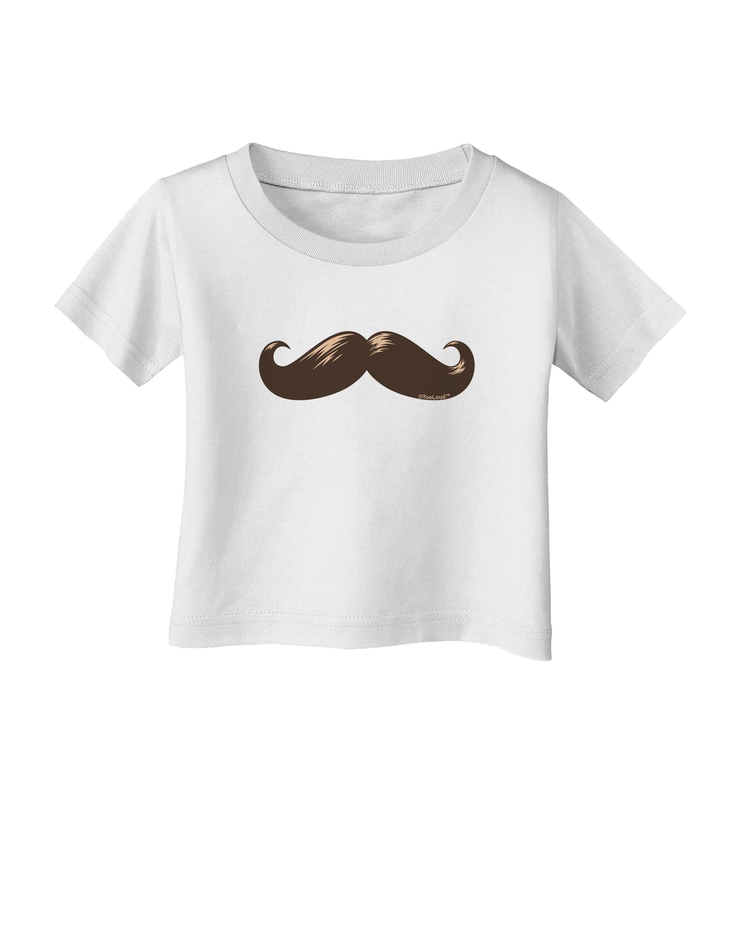 Big Brown Mustache Infant T-Shirt-Infant T-Shirt-TooLoud-White-06-Months-Davson Sales