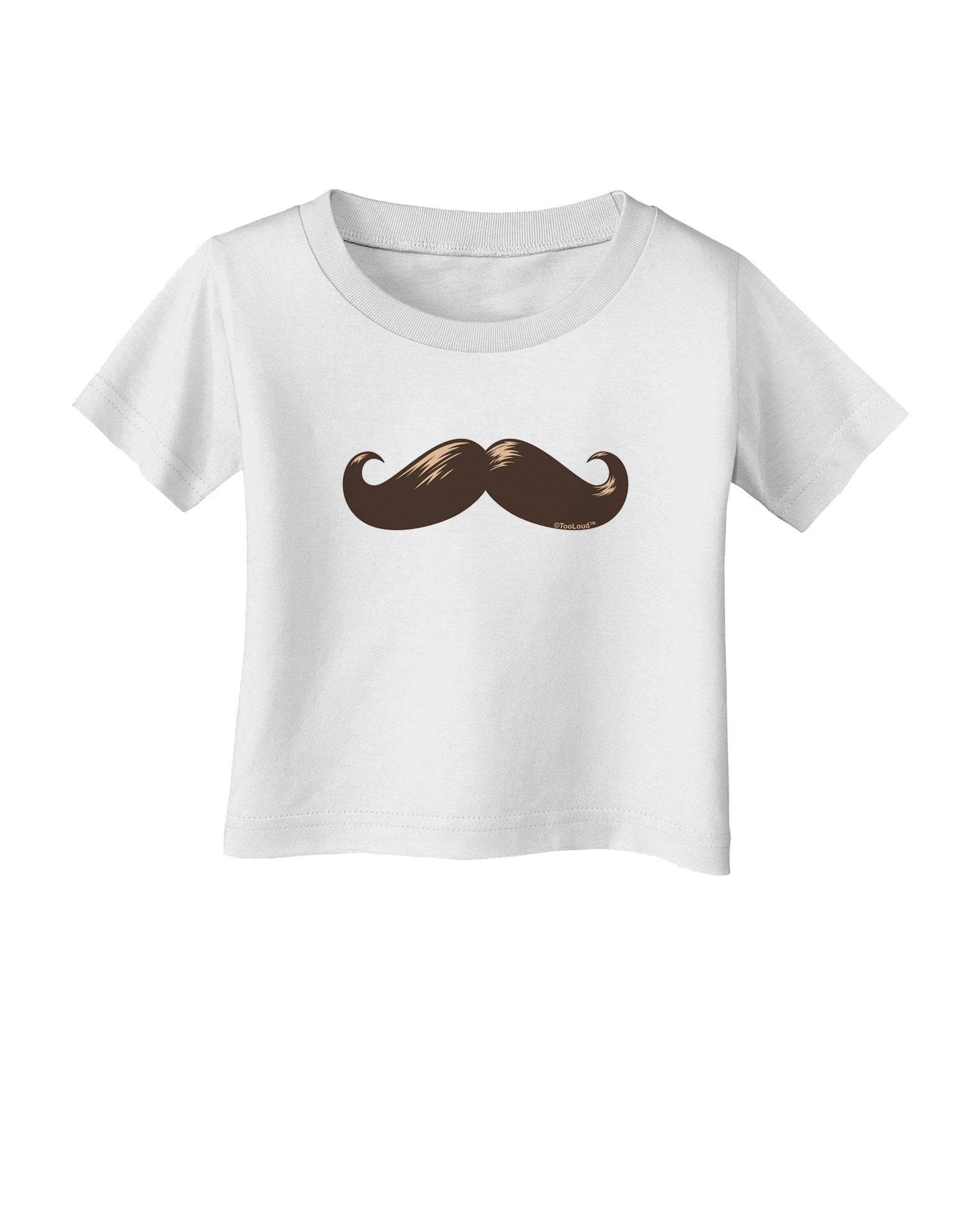 Big Brown Mustache Infant T-Shirt-Infant T-Shirt-TooLoud-White-06-Months-Davson Sales